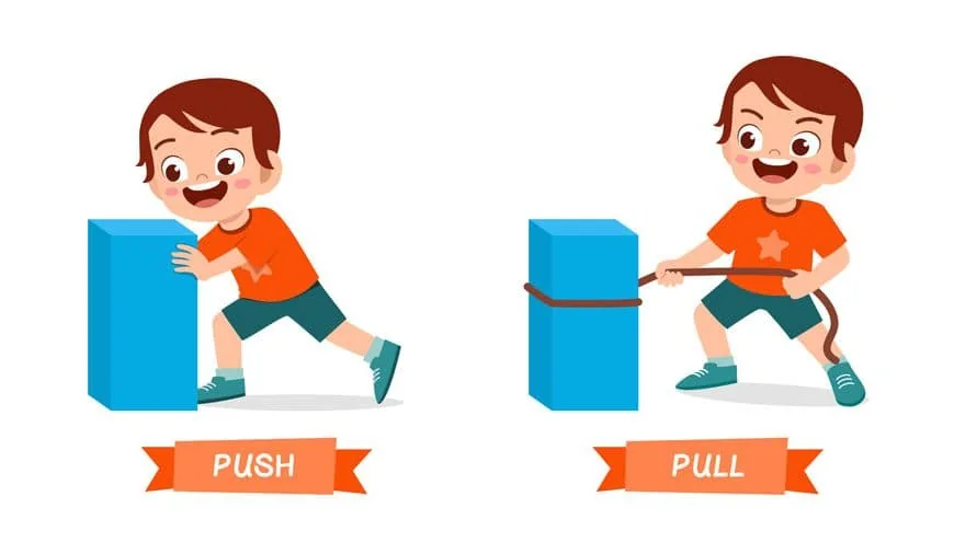 Illustration showing how an interactive toy responds to a child’s action