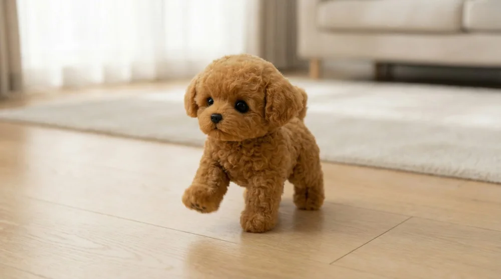 Wuffy robot dog showing controlled movement during play